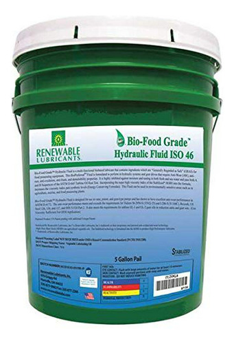 Fluido Hidráulico Bio-food Grade Renovable, 5 Gal, Iso 46