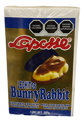 Laposse Bunnyrabbit Lechito Chocolate Con Leche 100pz 800g