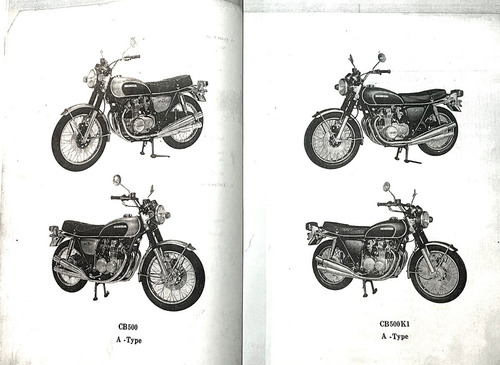 Catalogo De Peças Cb500f Four 71-74 Parts List Manual