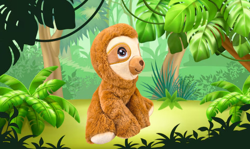 6 Peluches De Animales Selva Jirafa Elefante Mono Colección Animales