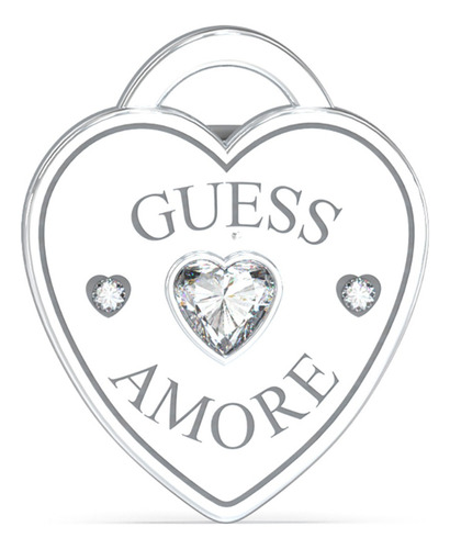 Aretes Guess Amore Plateado Acero Inoxidable Corazon Mujer