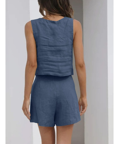 Nuevo Conjunto De Traje De Lino Con Chaleco Y Pantalones