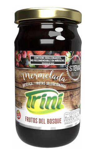 Mermelada Trini Frutos Del Bosque Sin Tacc Ni Azúcar X 360g