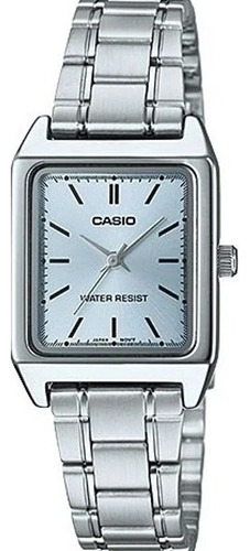 Reloj Casio Ltpv007 2e Mujer Plata Azul *watchsalas* Full