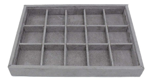Mostruário De Suede P/ Jóias Com 15 Divisórias 27 X 19,5 Cm
