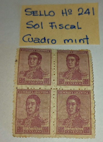 Cuadro Mint Argentina San Martin 1/2 Centavo 241-  500