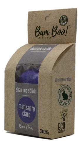 Imagen 4 de 10 de Shampoo Sólido Artesanal Matizante Claro 80 G Bam Boo!