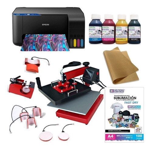 Combo Sublimación Epson A4 + Estampadora 8 En 1 + Envio 