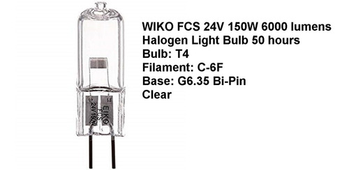 Imagen 1 de 3 de Wiko Fcs 24v 150w 6000 Lumenes Light Halogen Bombillo, 50 Hr