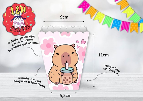Cajitas Pochocleras Personalizadas, Pack X5 Abejita