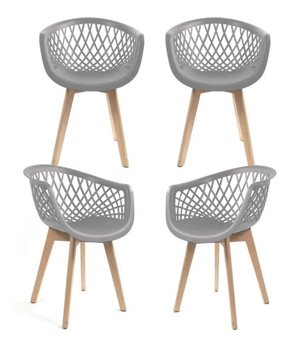 Imagem 2 de 3 de 4 Cadeiras Web Cloe Base Wood - Artiluminacao