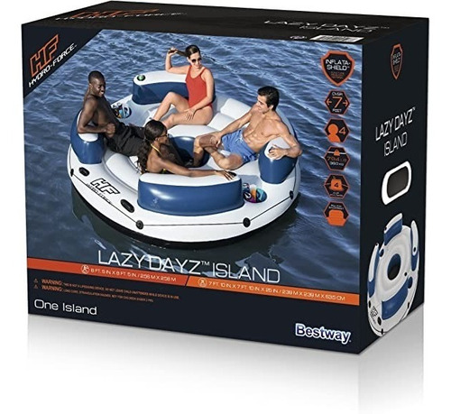 Inflable Acuático Para 4 Personas Flotador Con Potavasos