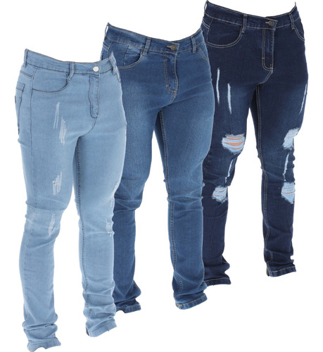 3 Pack Jeans Para Hombre Mezclilla Stretch Corte Skinny 