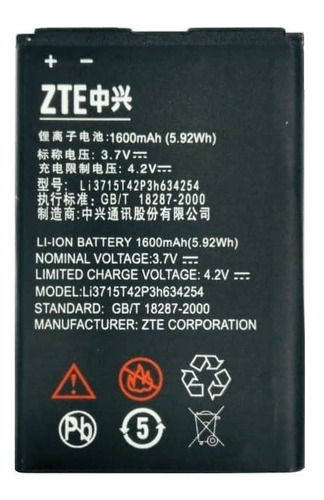 Bateria Pila Zte V765 1500 Mah 100% Nueva 