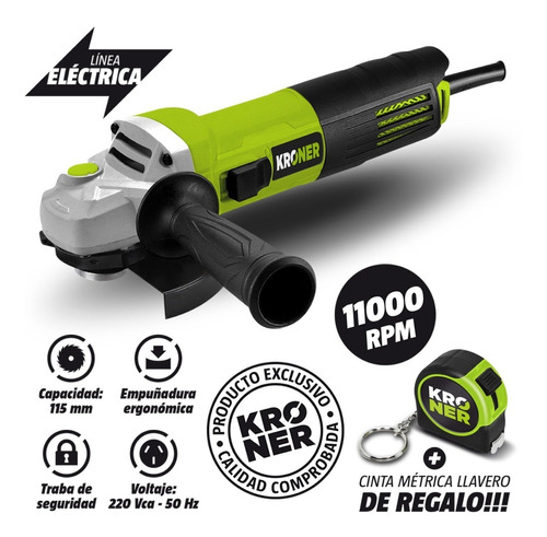 Amoladora Angular 115mm Kroner Profesional 900w Premium