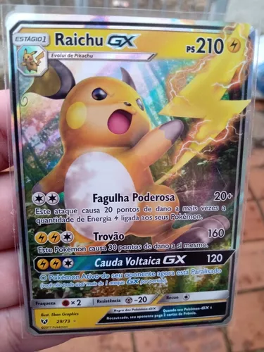 Carta Pokémon Original Raichu Gx  Produto Vintage e Retro Pokémon