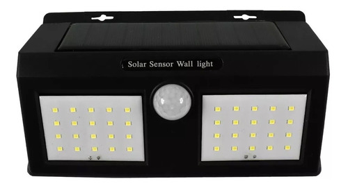 Lámpara Led Solar Con Sensor De Movimiento Para Exteriores Color Negro