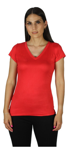 Playera Básica Spandex Escote V Aide Collection 9000