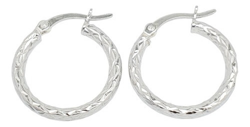 Aros De Plata 925 15 Mm Cubanos Argolla Facetadas Jc