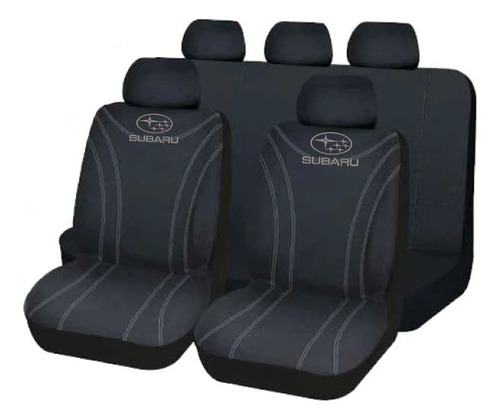 Cubreasiento Funda Tela Negro Subaru Logo Bordado Promo