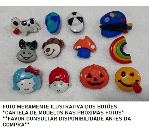 Kit Com 50 Botões Infantil Decorativos 