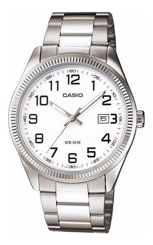 Reloj Casio Casio Fashion Mtp Cuarzo Hombre Color de la correa Plateado Color del fondo Blanco