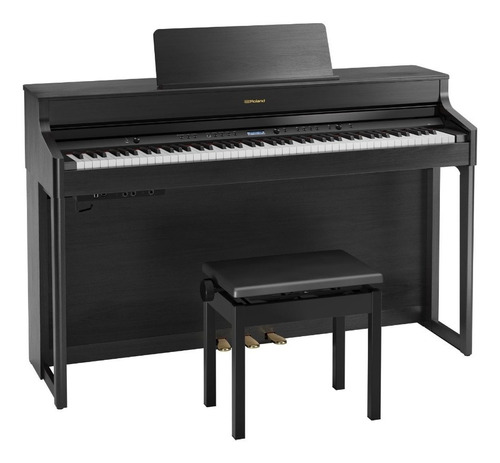 Piano Digital 88 Teclas Roland Hp702 Charcoal Black C/ Banco 110V/220V