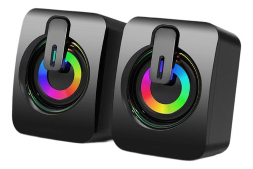 . 2pcs Mini Alto-falante Estéreo Usb Com Luz, Plug And Play