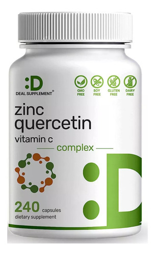 Zinc + Quercetina + Vitamina C Complex 240 Capsulas