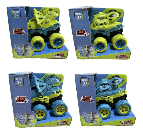 Auto Dinosaurio A Fricción 4x4 Truck Monster Rota 360 Modelo 4