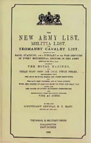 Hart's Annual Army List, 1895, De Hart. Editorial Naval Military Press Ltd, Tapa Dura En Inglés