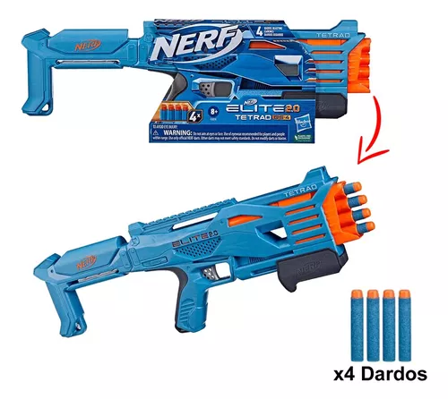 Lançador De Dardos Nerf Elite 2.0 Tetrad Qs4 Hasbro - F5026