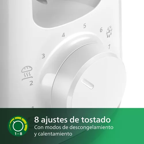 Philips Tostadora - Ranura Larga, 8 Ajustes, Rejilla