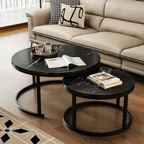 Comprar Mesa Starway Home Deco M-401 Aurora Ratona Deco Duo Redondas Living Set X2 Redonda Minimalista Color Negro,mesas Ratonasmesa Auxiliar ,mesa De Metal ,mesa,mesa De Centro,mesa De Centro Minimalista