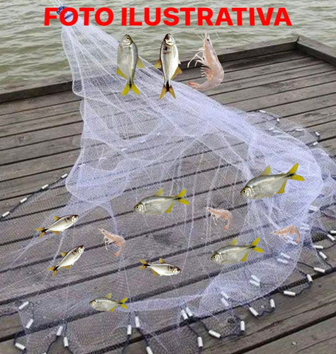 Tarrafa Piabeira Malha 12mm De 30 Metros Fio 0,35 3,50 Alt