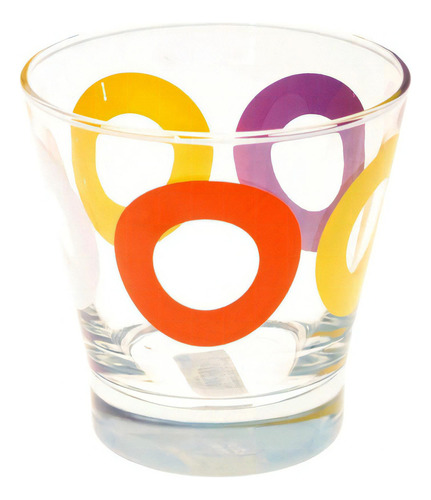 Vaso De Vidrio Old Fasionl Circle 24 Piezas Marca Ocean Color Rojo