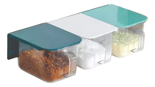 Contenedor Hermetico Cocina Para Pared Mesada + Cuchara X3 Surtidos