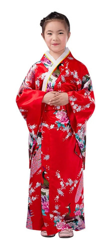 Niños Niñas Ropa Kimono Bata Japonesa Disfraz De Manga Larga