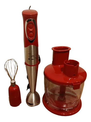 Mini Pimer Industrial 1100w 6 En 1 Con Accesorios Potente Rojo