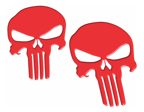 Adesivos Punisher Capacete Vermelho Par Resinado Res26 Fgc