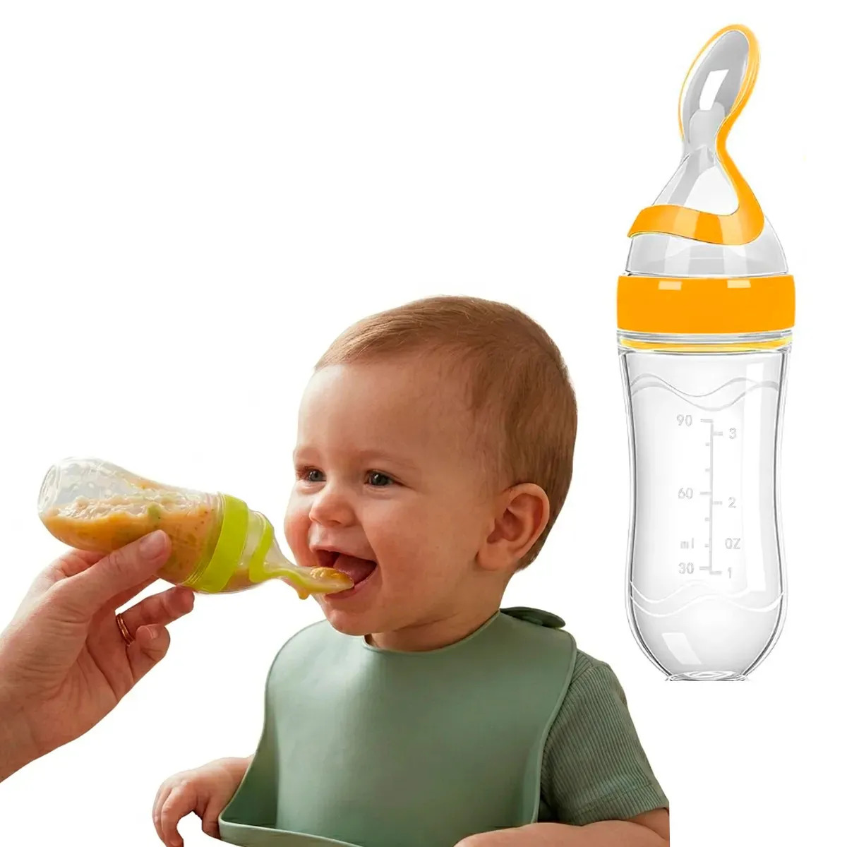 Biberón Cuchara Para Papilla Dosificador De Alimento Antiahogo Para Bebé Slim Company Colores