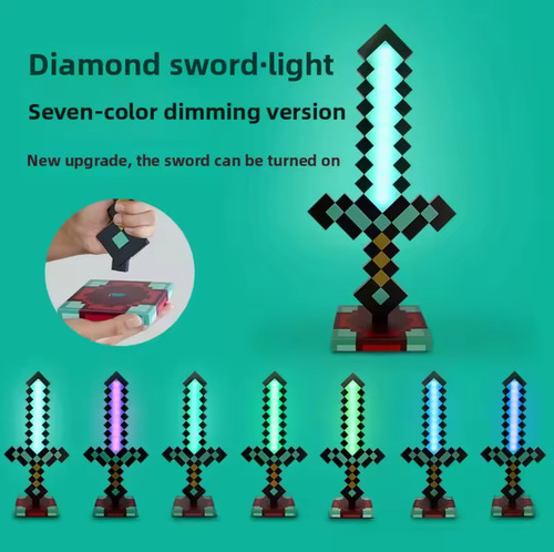 Espada De Minecraft Luminosa Diamante