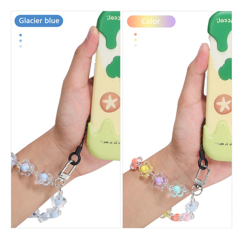 2 Correas De Muñeca Para Teléfono Con Bonitas Cuentas De Flo