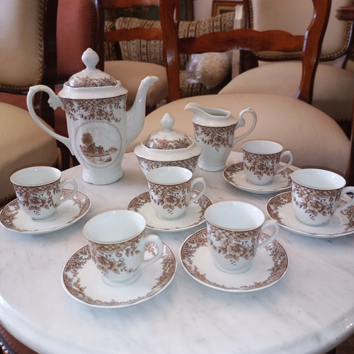 Antigua Vajilla Porcelana Cafe 15 Pzas Impecable Brasil N685