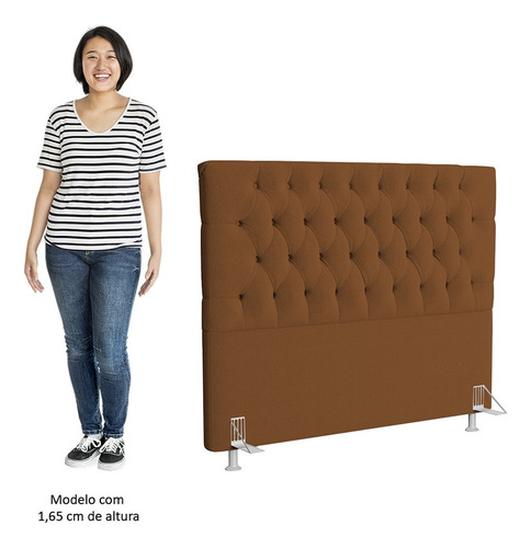 Cabeceira Casal King Cama Box 195cm Cristal C16 Bouclê Telha