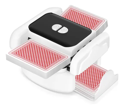 Barajador De Cartas Automático Con Batería 2600 MAh – Para 1 O 2 Barajas, Compatible Con Póker, UNO Y Blackjack