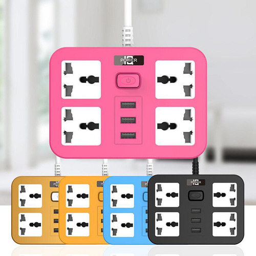 Regleta De Enchufes 3 Puertos Usb 1.8 Protección Contra