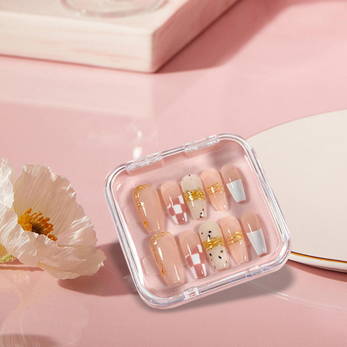 4 Soporte De Exhibición De Puntas De Uñas Caja De Rosa