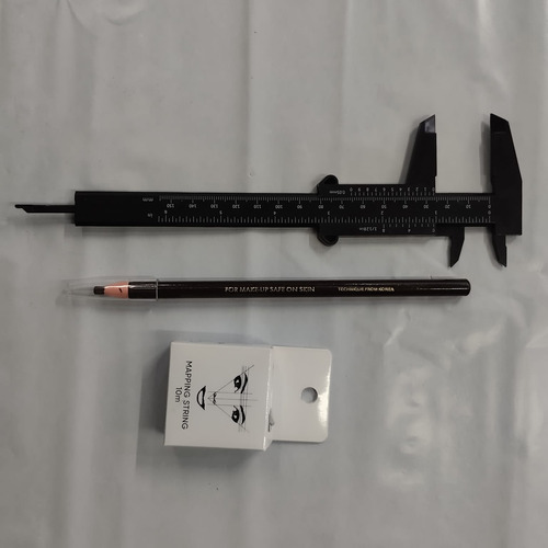 Kit Visagismo De Cejas Con Regla + Hilo De Mapping Y Lápiz