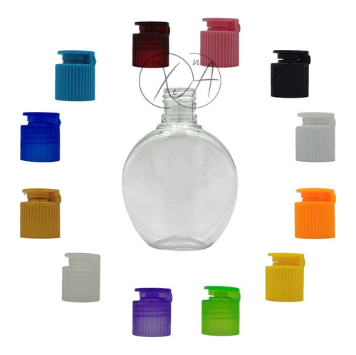 Botellas Envases 30 Ml Muestras Tapa Flip Top Colores X 10